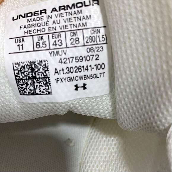 Under Armour HOVR Sonic 4 White Running Shoes Size 11 Mens Lightweight NWOT - Picture 9 of 10